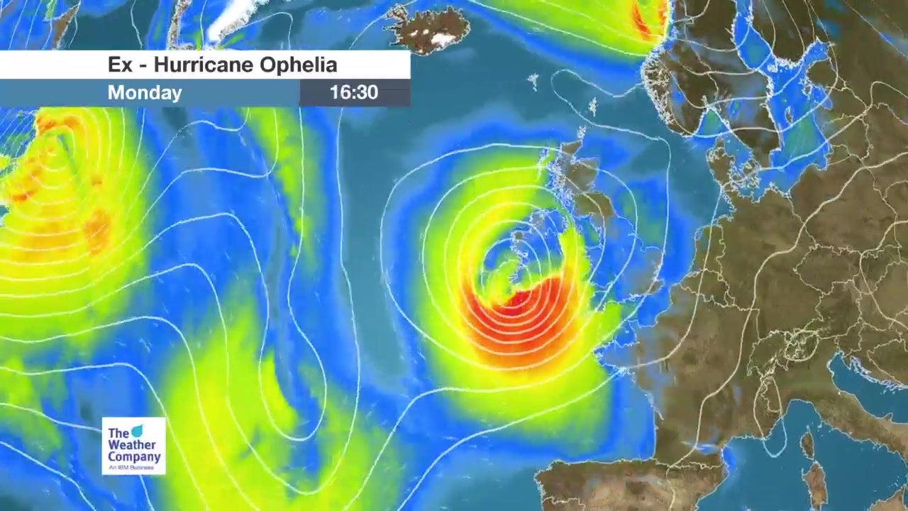 Hurricane Ophelia's strong winds to head to Britain Videos from The
