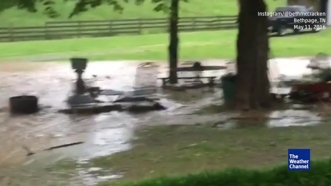 Water Rushes Through Front Yard in Tennessee Videos from The Weather Channel