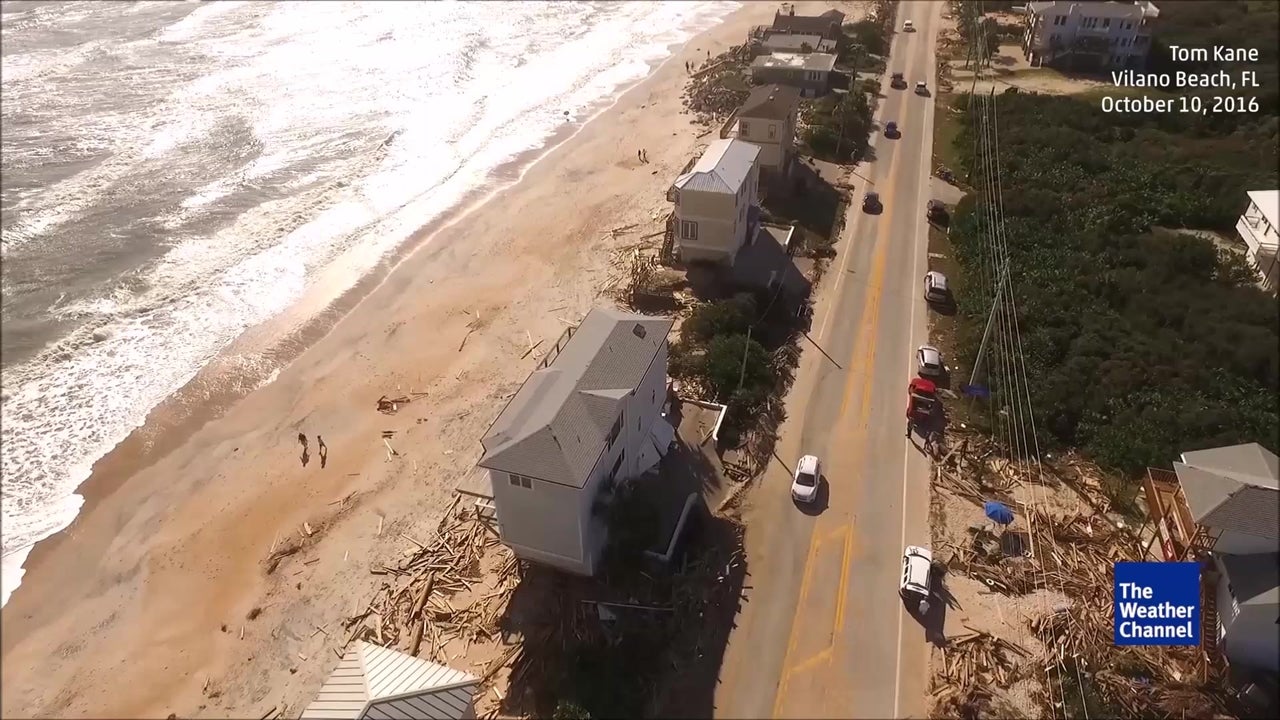 Vilano Beach Hard Hit by Hurricane Videos from The Weather Channel