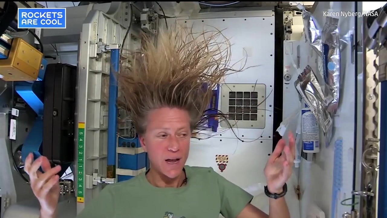 NASA Astronaut Demonstrates How To Wash Hair In Space Videos from The