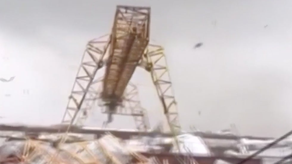 Tornado Sends Debris Flying in Russia