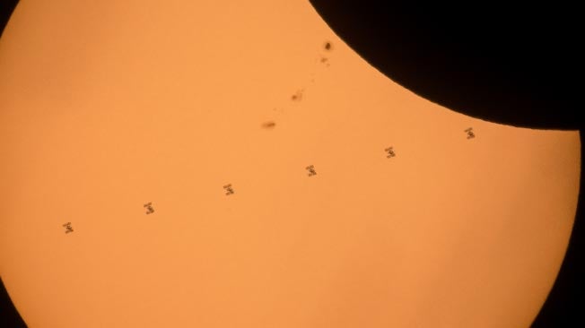 ISS Photobombs the Eclipse