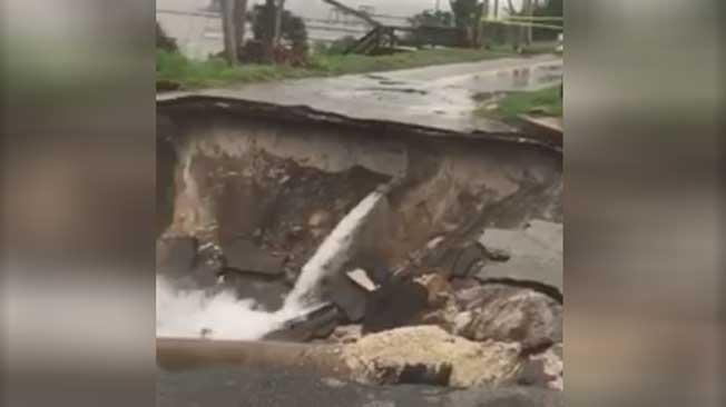 Hurricane Irma Washes Out Florida Road