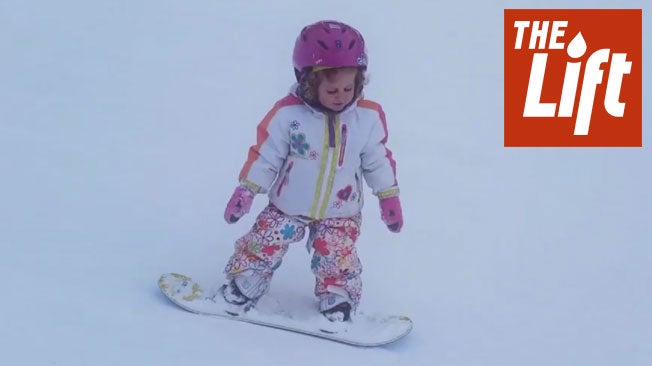 3-Year-Old Snowboarder