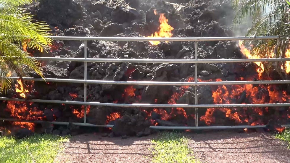 Best With Sound Wall of Lava Buries Fence Videos from The Weather Channel